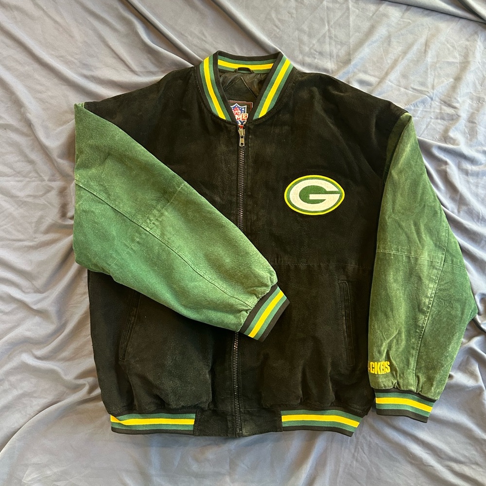 Official NFL / Green Bay Packers / Game Day 100% Leather Varsity Jacket LIKE NEW - Picture 13 of 13